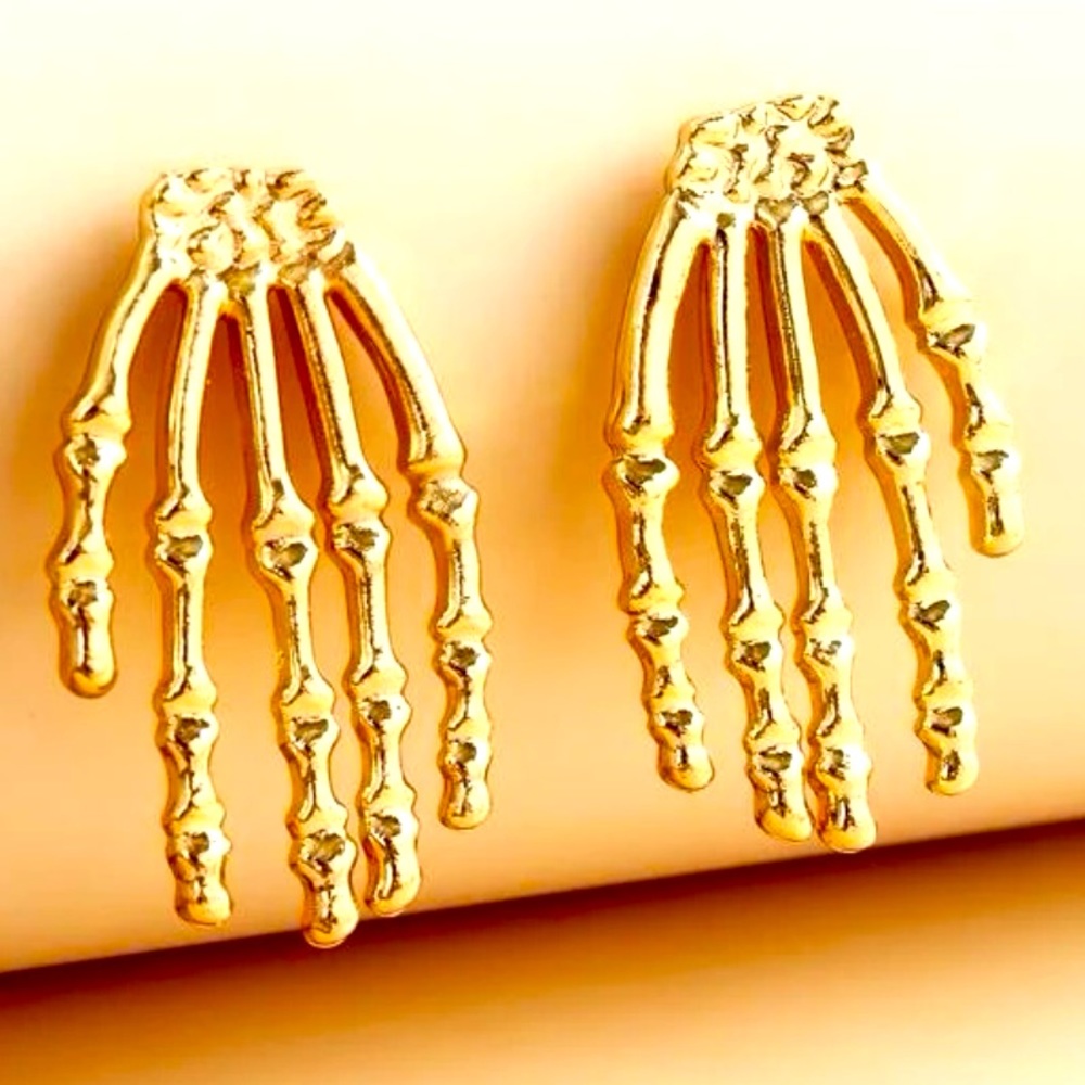 Skeleton Hand Stud Earrings